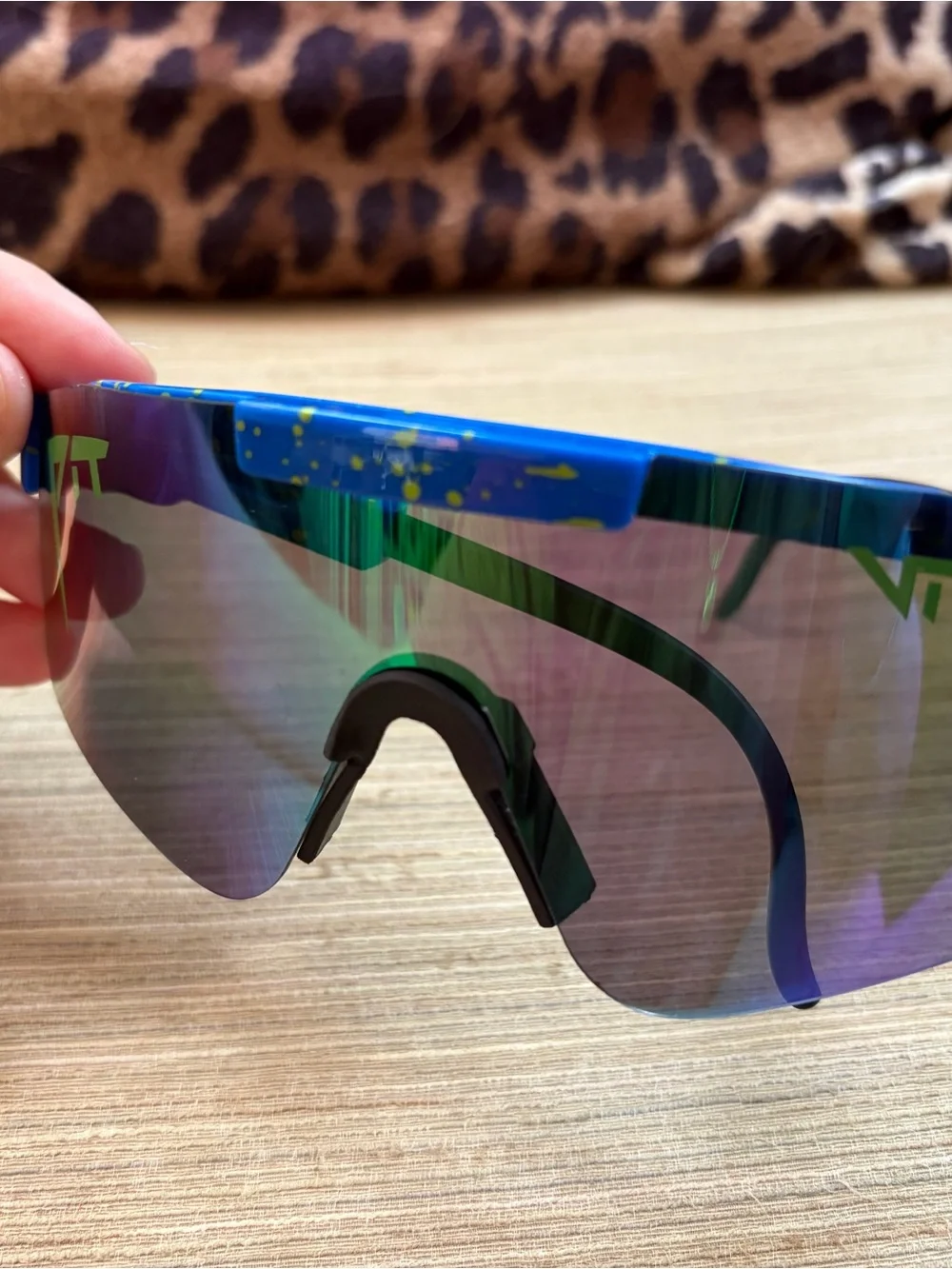 Pit Viper - Mirrored Shield Sports Sunglasses in Green-Blue Fade